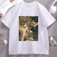 ราคา ท็อปส์ซูเสื้อยืดลายแมวสัก สไตล์ลำลอง ผ้าฝ้าย แขนสั้น เสื้อยืดกราฟิก สตรีทแวร์ คุณภาพสูง เสื้อผ้าผู้ชาย Y2k สตรีทแวร์ (56155457674)