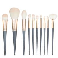 ราคา ❣With Bag❣10Pcs Makeup Brush Set with PU Brush Bag Wooden Handle Travel Makeup Brush Set Portable Makeup Brush (47406080563)