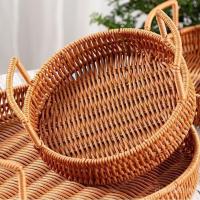 ราคา ห้องนั่งเล่นจานผลไม้ตะกร้าหวายหวายทอถาดซาลาเปาสไตล์ญี่ปุ่นตะกร้าทอตะกร้าขนมปังตะกร้าเก็บรอบหูคู่ ตองเฮ สวัสดี0 (45454192241)