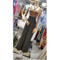 ราคา งานแพทตินัม กางเกงเอวสูงขาบานผ้านาโนลายริ้ว ซิปหลัง ทรงสวยมาก (2650250226)