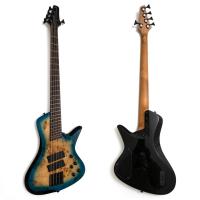 ราคา Fanned Fret 5 สายกีตาร์เบสไฟฟ้า Blue Burl Burst Top Professional กีตาร์เบสไฟฟ้า (54400022437)