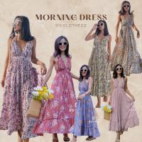 ราคา DYMAXI2123 Morning Dress เดรสผูกคอ โชว์หลัง **ผ้าเรย่อน เครป ด้านหลังจะย้วยกว่านะคะ** (15948649097)