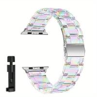 ราคา สายนาฬิกาเรซิ่นใสสีสันสดใสสําหรับ iwatch Ultra 49mm 46mm 45mm 44mm 42mm 41mm 40mm 38mm แฟชั่นสายนาฬิกาสําหรับ iWatch Series 10 9 8 7 6 5 4 3 2 1 กับ สายรัดข้อมือ (29217434536)