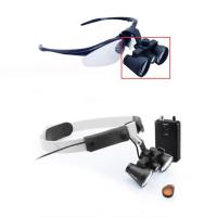 ราคา Dental Loupe พร้อมไฟหน้า LED + แบตเตอรี่ พร้อมแว่นขยาย 2.5x/3.5x, ปรับความสว่างได้ Spot Dental Labora (26526019426)