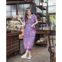 ราคา ชุดเดรสทรงเกาหลีผ้าฝ้ายเมืองพิมพ์ลาย (51254277793)