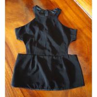 ราคา เสื้อเว้าไหล่สีดำ ลูกเล่นเว้าเอว (2822124999)