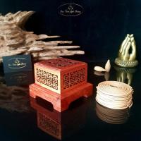 ราคา กฤษณา ตา เตา, กล่องกระถางธูปทรงกลมทําจากไม้ธูปคุณภาพสูงแกะสลักลวดลายประณีต - เปา รถราง หลินฮ หูง (42813542468)