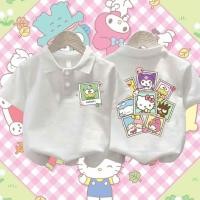 ราคา Sanrio Keroppi Kids Polo Shirt Black White Red Short Sleeve Cute Cartoon Top (42378596821)