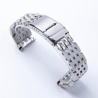 ราคา High Quality 24mm Polished Silver Solid Stainless Steel Watchband For Breitling Navitimer Watch Strap Bracelet (27062005725)