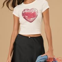 ราคา เสื้อยืดคอลูกเรือแขนสั้นสำหรับผู้หญิง แบบSlim Fit จากท้อปวัน (45352719498)