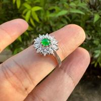 ราคา เรียกทรัพย์ แหวนหยกจักรพรรดิแท้ ตัวเรือนเงิน925 ชุบเคลือบ White Gold ประดับเพชรสวิส(CZ) หยกพม่าแท้เขียวจักรพรรดิ (28135640354)