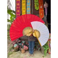 ราคา พัดผ้าแพรสีล้วน พัดผ้าแพร ขนาด 24 นิ้วและ 35 นิ้ว พัด เชียงใหม่ (50951504521)