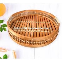 ราคา ถาดกลม กาบไม้ไผ่ / ถาดไม้ไผ่กลม / ถาดไม้ไผ่ / ถาดหวาย / เสื่อเสิร์ฟ / ถาดหวาย / ถาดหวาย (26565200211)