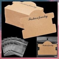 ราคา 100 ชิ้นสร้อยข้อมือการ์ดแสดงผลสร้อยข้อมือบรรจุภัณฑ์การ์ดสร้อยคอพร้อมกระเป๋า,สีน้ําตาล (27386866495)