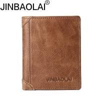ราคา JINBAOLAI กระเป๋าสตางค์เงินผู้ชายหนังแท้พร้อมช่องว่างเก็บของ MONY (42514763347)