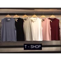 ราคา SALE 2022 เสื้อเรย่อนคอเต่า ครอปแขนยาว,แขนกุด (2427774563)