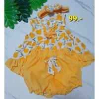 ราคา ชุดเด็กผู้หญิง เสื้อ+กางเกง+ที่คาดผม ลายมะนาว แบรนด์ F&F (11210378160)