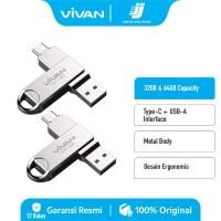 ราคา VIVAN Flashdisk OTG 32GB 64GB VOC Dual Interface Type-C & USB3.1 Metal Body Silver VOC232/VOC264 รับประกัน 1 ปี (43607566339)