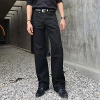ราคา Golden Zebra Jeans กางเกงยีนส์ชายสีดำซุปเปอร์แบล็คทรงขากระบอกใหญ่ ผ้าไม่ยืดเอวสูงไซส์เล็กไซส์ใหญ่ #209BK (24931973043)