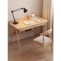 ราคา โต๊ะทำงานไม้ยางพารา พร้อมชั้นวางหนังสือ โต๊ะเขียนหนังสือ โต๊ะไม้จริง (42955206283)