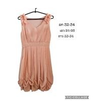 ราคา ส่งต่อ ชุดเดรสออกงาน สีโอรส โทนส้ม โทนชมพู ไซส์ S, M (26177950803)