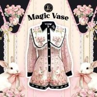 ราคา BLT: Magic Vase:M(New) จั๊มสูทขาสั้นแขนยาว พิมพ์ลายกระต่ายกุหลาบชมพู (28581563628)