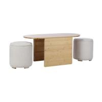 ราคา INDEX LIVING MALL โต๊ะกลางพร้อมเก้าอี้สตูล รุ่นมัลโม - สีธรรมชาติ/เทาอ่อน (29754750420)