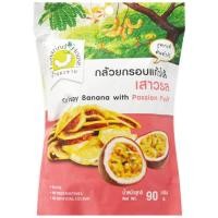 ราคา บ้านมะขาม กล้วยกรอบแก้ว ไส้เสาวรส 90 ก. (24959105616)