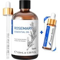 ราคา น้ํามันหอมระเหย สวัสดี โรสแมรี่ เกรดบําบัดธรรมชาติบริสุทธิ์ 100% ใช้สําหรับผม ผิว ดิฟฟิวเซอร์ รวมขวดเดินทาง - 100 มล (47354656883)