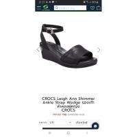 ราคา ส่งต่อ》รองเท้า CROCS Leigh Ann Shimmer Ankle Strap Wedge 8US (38.5) (2956600375)