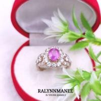ราคา C6417 แหวนพลอยทับทิมแท้ ( Natural Ruby ) ตัวเรือนเงินแท้ 925 ชุบพิงค์โกลด์ ไซส์57 แก้ไซส์ฟรี (20189214722)