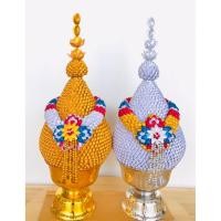 ราคา พานพุ่ม พานพุ่มผ้า เงินทอง พุ่มชาววัง ลายธงชาติ (เบอร์ 5 , 6 , 7 , 8 , 9) ราคาต่อคู่ (40309083835)