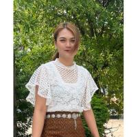 ราคา เสื้อลูกไม้ เสื้อฉลุ สีขาว มือ2 (26433630043)