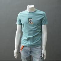 ราคา เสื้อยืดแขนสั้นผ้าฝ้ายแท้พิมพ์ลายด้านหลังสําหรับผู้ชายเทรนด์ฤดูร้อนเกาหลีระดับไฮเอนด์ (55651386017)