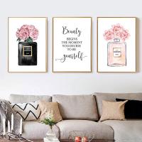 ราคา Modern Wall Art Letter สีชมพูสีดําขวดน้ําหอมผ้าใบภาพวาดภาพผนังสําหรับห้องนั่งเล่นตกแต่งแฟชั่นโปสเตอร์และพิมพ์ (29338448844)