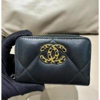 ราคา ชาแนลChanel 19 Zipper Wallet Coin purse กระเป๋าสตางค์ผู้หญิง กระเป๋าเงินเหรียญ ที่ใส่บัตร (28171365744)