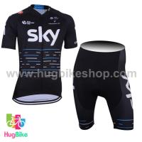 ราคา ชุดจักรยานแขนสั้นทีม Sky 17 (01) สีดำลายฟ้า (11600354898)