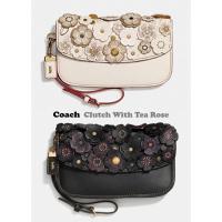 ราคา Coach [งาน SHOP] Tea Rose Leather Wristlet Clutch Wallet (5319812797)