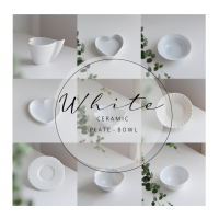 ราคา จานเซรามิค ชามเซรามิค ญี่ปุ่นมือสอง สีขาวล้วน (23409070798)