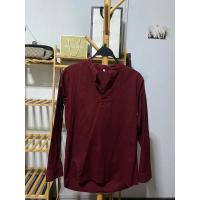 ราคา เชิ้ตคอจีน สีแดงเลือดหมู (24252044781)