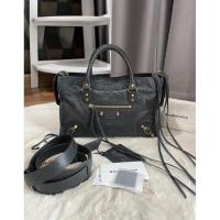 ราคา Used balenciaga city small สีเทาเข้ม หมุดทอง Stamp C (21625812197)
