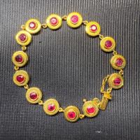 ราคา สร้อยข้อมือทับทิมสยามแท้ 14 เม็ด 6 กะรัต ทองคำ 15.20 กรัม (27538728285)