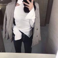 ราคา เสื้อคอเต่าแขนยาวไหมพรม เว้าไหล่ (1710426402)