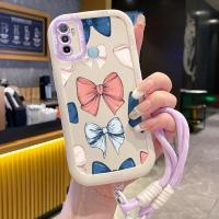 ราคา OPPO A53 2020 A33 2020 A53s A32 A11s Case Drawn Bowknot With Lanyard (27594329076)