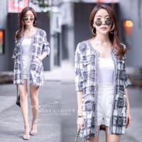 ราคา เสื้อคลุมตัวยาว เสื้อคลุมสาวออฟฟิศ เสื้อยาวคลุมสะโพก minicloset (2022745243)