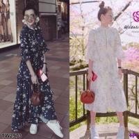 ราคา แม็กซี่เดรส งานผ้าสปัน พิมพ์ลายดอกเดซี่ ทั้งชุด (590386269)