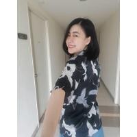 ราคา T109-เสื้อเชิ้ตลายนกกระเรียนดำ (13945236460)