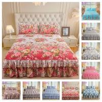 ราคา [จุดจากโรงงาน]ฝาครอบที่นอนกระโปรงลูกไม้ ผ้าปูที่นอน ชุดผ้าปูที่นอน 3ฟุต 3.5ฟุต 5ฟุต 6ฟุต สีทึบ กันไรฝุ่น ปลอกหมอนฟรี รัดมุม360° สูง15นิ้ว พร้อมส่ง (43304086469)