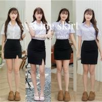 ราคา กระโปรงนักศึกษาทรงเอ ผ่าหน้า-ผ่าหลัง ยาว14-16-18-20 เอว23-34 กระโปรงทรงเอ ทรงเอ ผ้ายืดฮานาโกะ (23777931161)