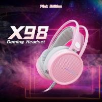 ราคา Nubwo X98 Gaming Headset 7.1 Virtual. หูฟังเกมมิ่ง USB 2.0 Pink Edition (X-SERIES) (8744575021)